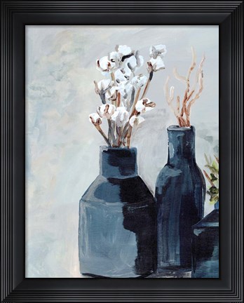 Framed Cotton Jar in navy Print