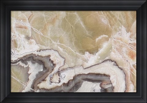 Framed Marble Colors Brown V Print