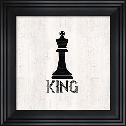 Framed Chess Piece I-King Print