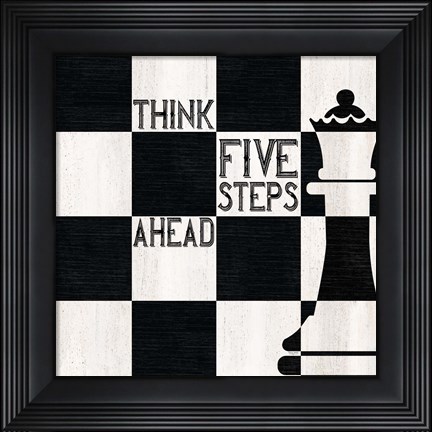 Framed Chessboard Sentiment II-Five Steps Print