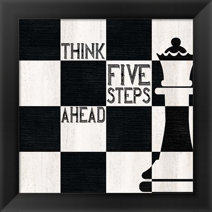 Framed Chessboard Sentiment II-Five Steps Print