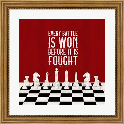 Framed Rather be Playing Chess Red I-Every Battle Print