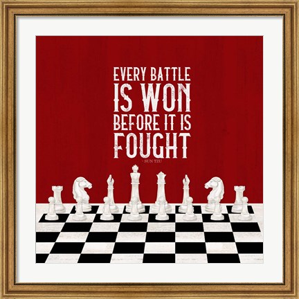 Framed Rather be Playing Chess Red I-Every Battle Print