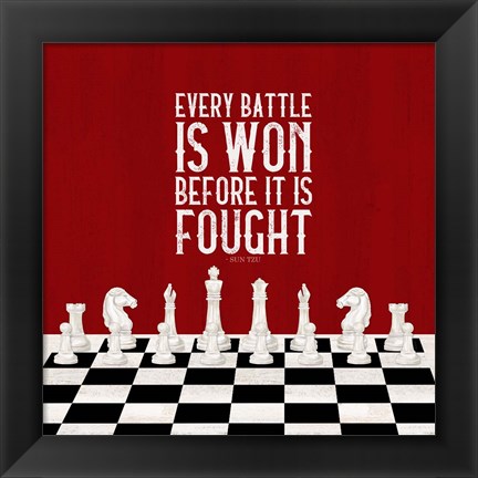 Framed Rather be Playing Chess Red I-Every Battle Print