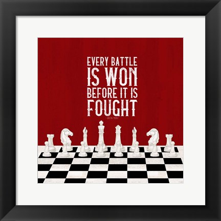 Framed Rather be Playing Chess Red I-Every Battle Print