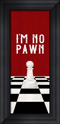 Framed Rather be Playing Chess Red Panel III-No Pawn Print
