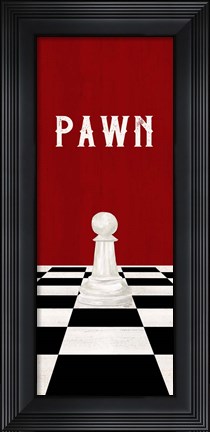 Framed Rather be Playing Chess Pieces Red Panel I-Pawn Print