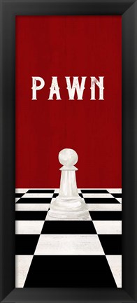 Framed Rather be Playing Chess Pieces Red Panel I-Pawn Print