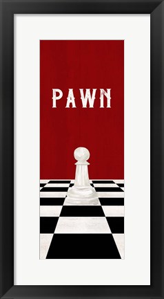 Framed Rather be Playing Chess Pieces Red Panel I-Pawn Print