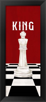 Framed Rather be Playing Chess Pieces Red Panel V-King Print