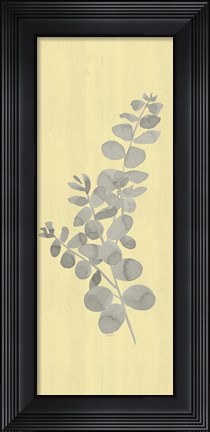 Framed Natural Inspiration Eucalyptus Panel Gray &amp; Yellow I Print