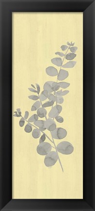 Framed Natural Inspiration Eucalyptus Panel Gray &amp; Yellow I Print