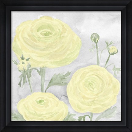 Framed Peaceful Repose Gray &amp; Yellow I Print