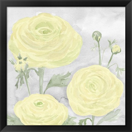 Framed Peaceful Repose Gray &amp; Yellow I Print