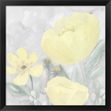 Framed Peaceful Repose Gray &amp; Yellow II Print