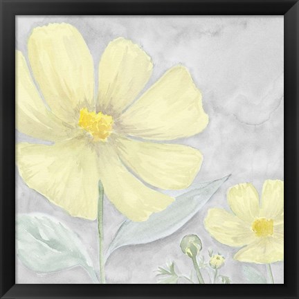 Framed Peaceful Repose Gray &amp; Yellow III Print