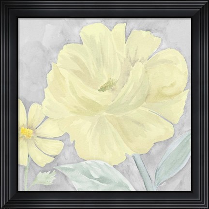 Framed Peaceful Repose Gray &amp; Yellow IV Print