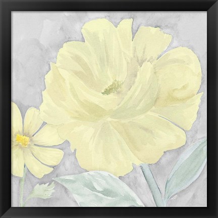 Framed Peaceful Repose Gray &amp; Yellow IV Print