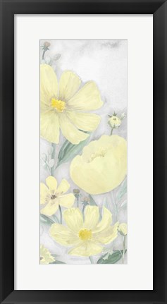Framed Peaceful Repose Gray &amp; Yellow Vertical I Print