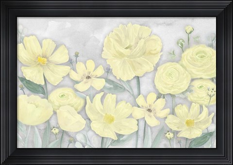 Framed Peaceful Repose Gray &amp; Yellow Landscape Print