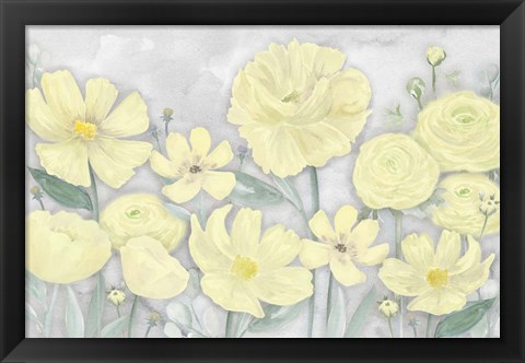 Framed Peaceful Repose Gray &amp; Yellow Landscape Print