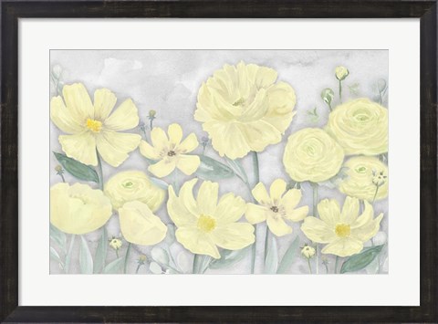 Framed Peaceful Repose Gray &amp; Yellow Landscape Print