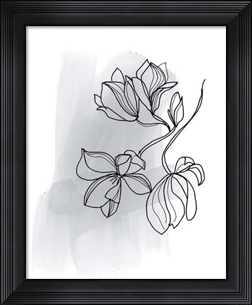 Framed Botanique en Gris 1 Print