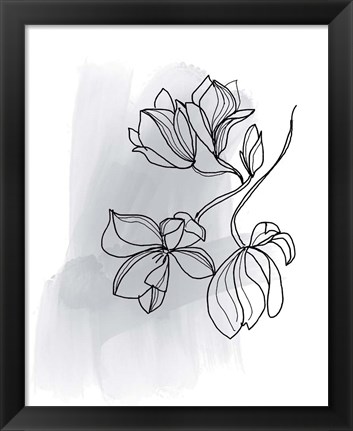 Framed Botanique en Gris 1 Print