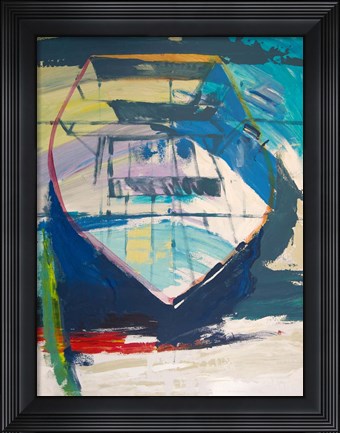 Framed Red Green Skiff Print