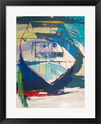 Framed Red Green Skiff Print