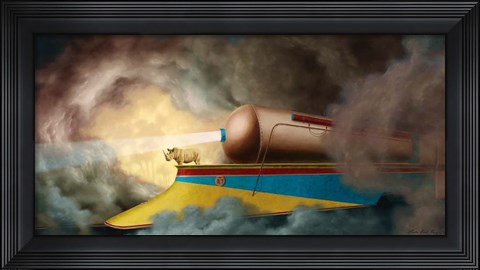 Framed Rhino Train Print