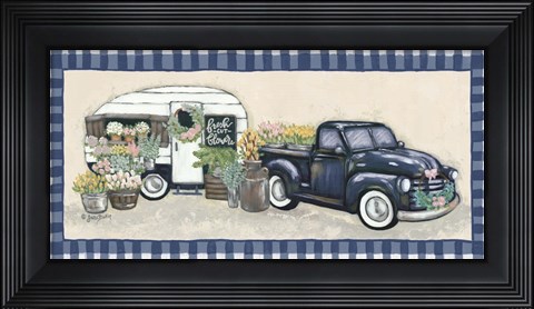 Framed Blue Blooms Print
