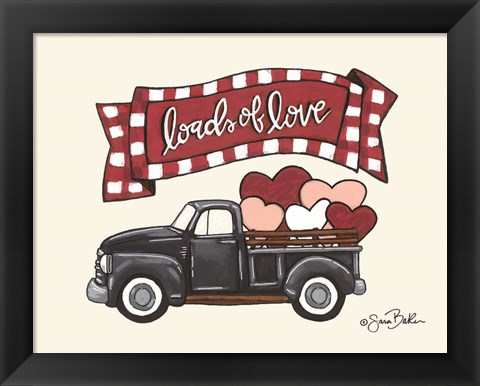 Framed Loads of Love Truck Print