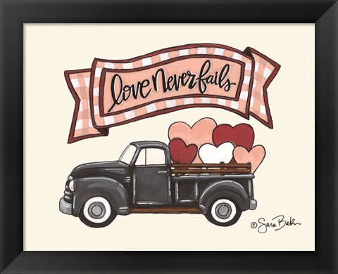 Framed Love Never Fails Truck Print