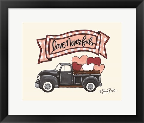 Framed Love Never Fails Truck Print