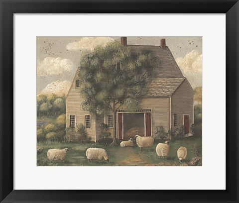 Framed Sheep and House Print