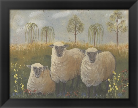 Framed Three Sheep Print