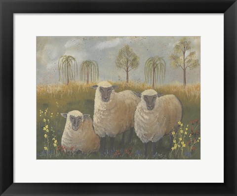 Framed Three Sheep Print