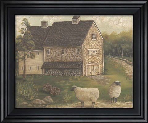 Framed Stone Barn Print