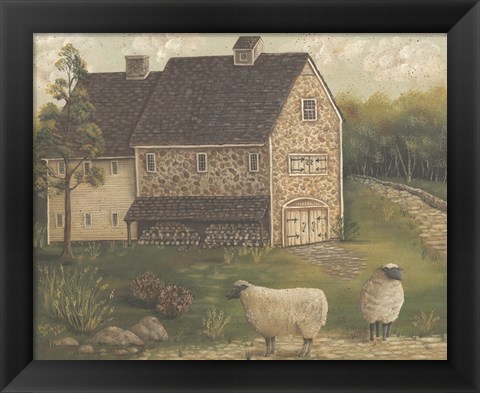 Framed Stone Barn Print