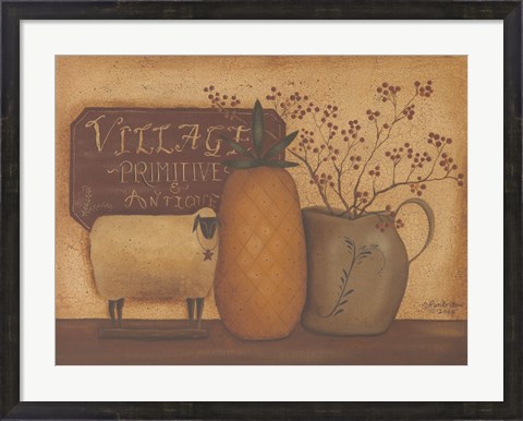 Framed Sheep and Pineapple Print