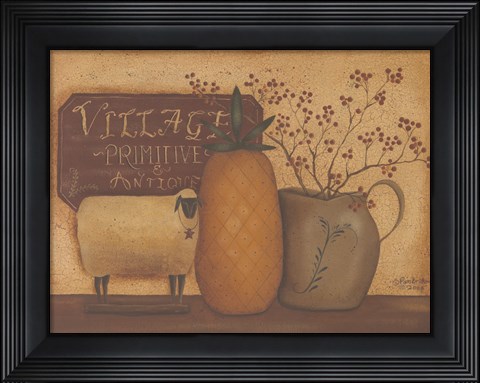 Framed Sheep and Pineapple Print
