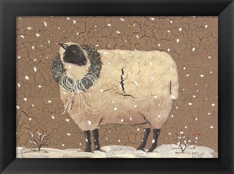 Framed Christmas Sheep Print