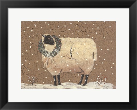 Framed Christmas Sheep Print