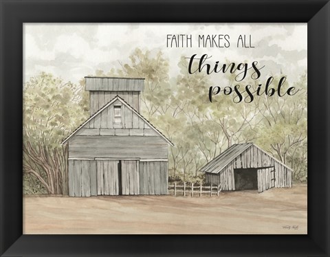 Framed Faith Makes All Things Possible Print