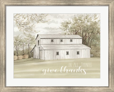 Framed In All Things Give Thanks Print