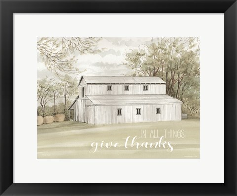 Framed In All Things Give Thanks Print