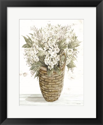 Framed Hydrangea Basket Print