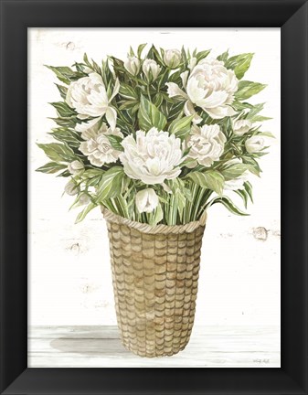 Framed Peony Basket Print