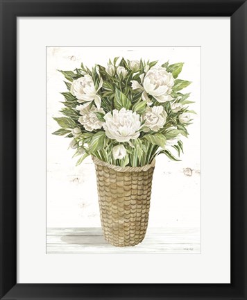 Framed Peony Basket Print